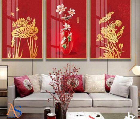 trang trí phòng khách ngày Tết