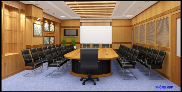 Vách ngăn veneer hiện đại cho văn phòng làm việc